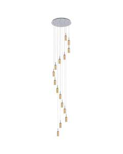 Large Foyer LED Spiral Chandelier Lighting Void Modern Glass Pendants Ceiling Lights
