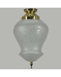 Period Brass Lighting Cambridge Frost Etching Glassware DIY Batten Fix Lights