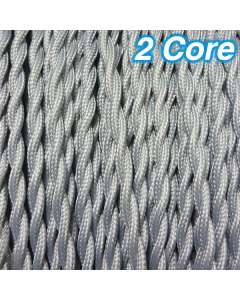Cheap Grey Twisted Fabric Cloth Cords 2 Core Lighting Cables