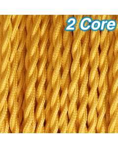 Cheap Yellow Twisted Fabric Cloth Cords 2 Core Lighting Cables