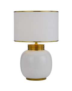 White Table Lamp Davila Gold Brass Modern Desk Lights Telbix Lighting