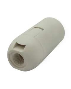 Smooth White E14 Plastic Bulb Holder 240v Bakelite