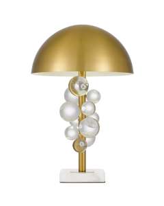 Narvik Modern Marble Table Lamps Gold Clear Glass Desk Lights Telbix Lighting