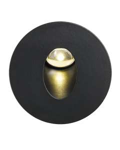 Black Recessed Snap LED Stair Lights Round Lighting Wall Telbix