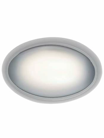 Silver Andra LED Oval Bunker Lights Exterior IP65 Outdoor Flush Wall Lighting