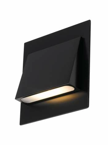 Black Brea Square LED Staircase Lights Lighting Wall Telbix