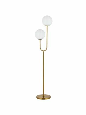 Brass Eterna Floor Lamps Gold Lights Opal White Glass Telbix Lighting