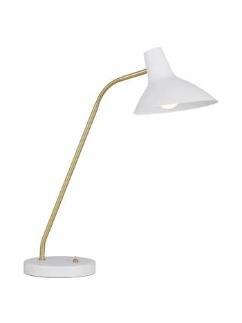 White Gooseneck Farbon Table Lamps Brass Adjustable Lights Desk Modern Telbix Lighting