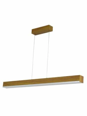 Teak Timber Linear Bench Lights Wooden Kitchen Lighting LED Pendants Suspended