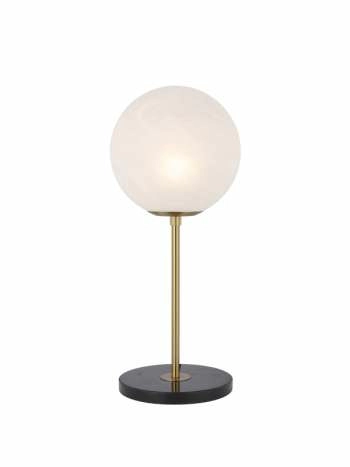 Oliana 20cm Table Lamps Lights Alabaster Glass Black Marble Telbix Lighting