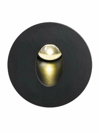 Black Recessed Snap LED Stair Lights Round Lighting Wall Telbix